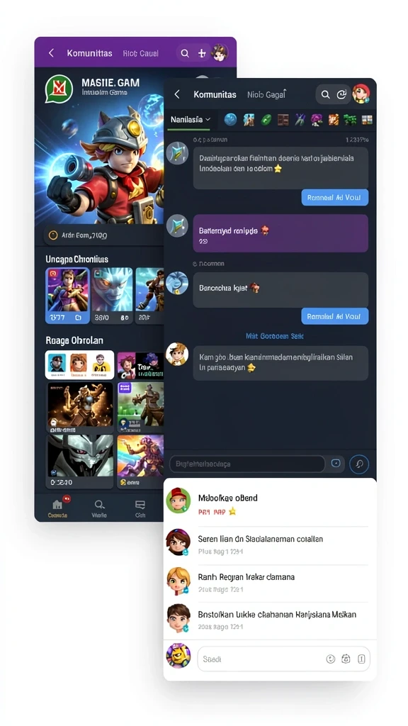 Fitur chat untuk berinteraksi dengan pemain lain.