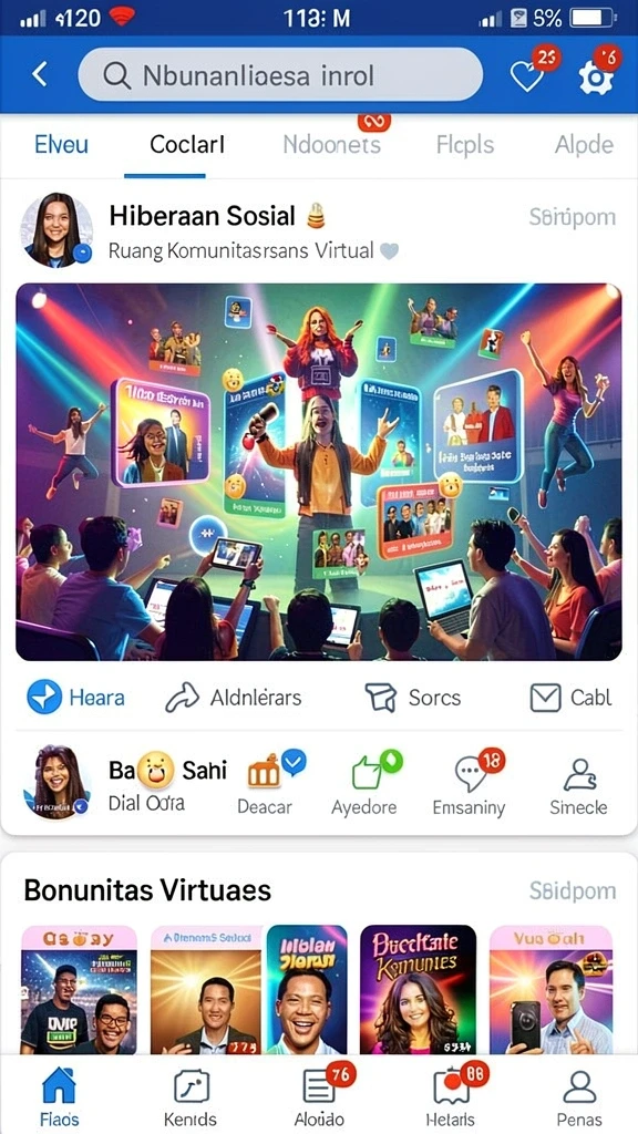 Mode multiplayer yang memungkinkan interaksi dengan teman.