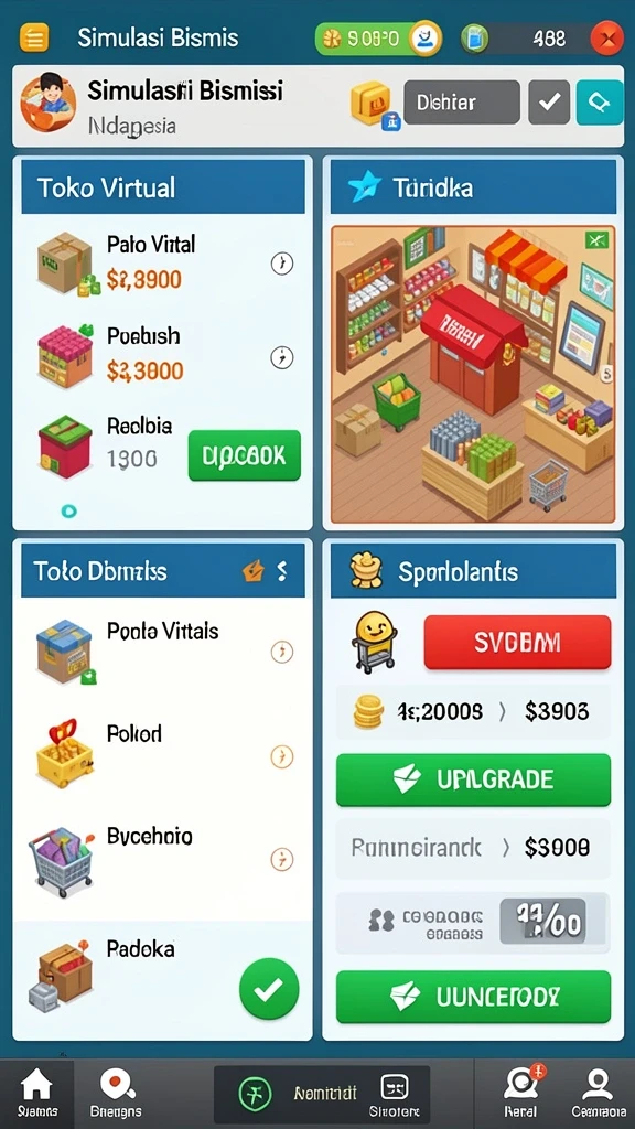 Menu permainan yang mudah diakses dan intuitif.