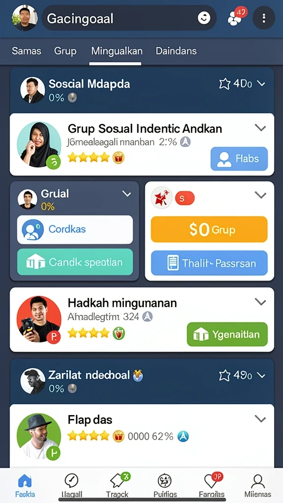 Screenshot menunjukkan tampilan menu utama KOPI77.
